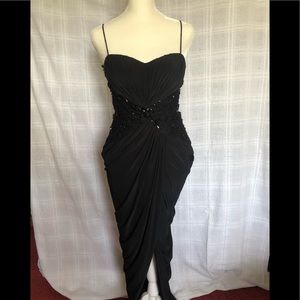 Lm collection size 4 black Jersey draped dress
